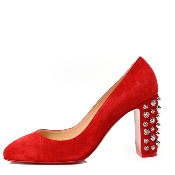 Christian Louboutin Veau Velours Donna Stud Spikes 85 Pumps – Size 39.5 - Picture 4 of 12